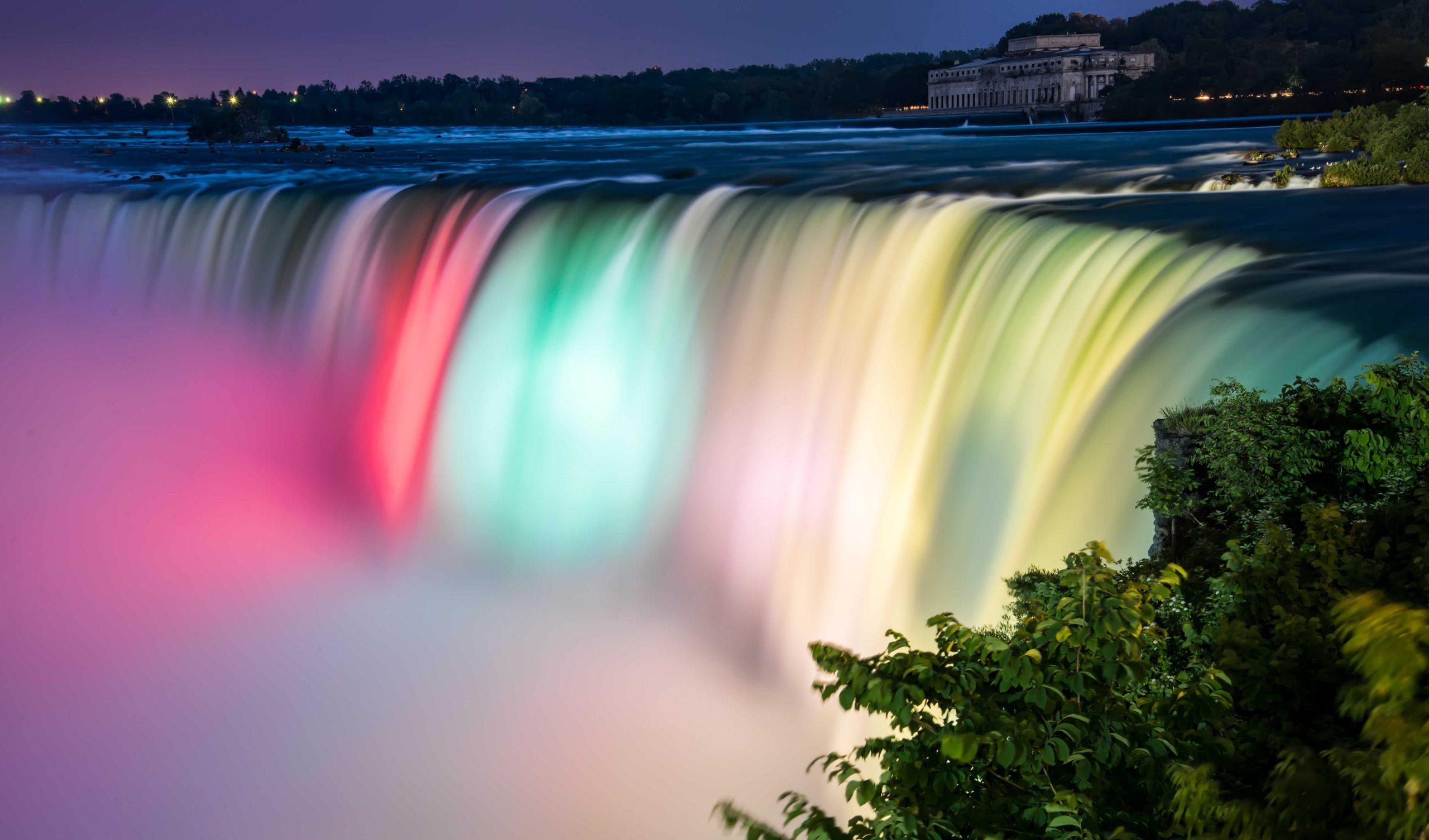Niagara Falls illuminated