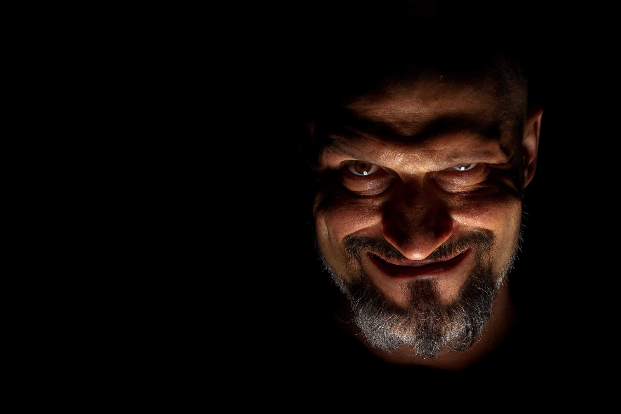 Scary man in darkness