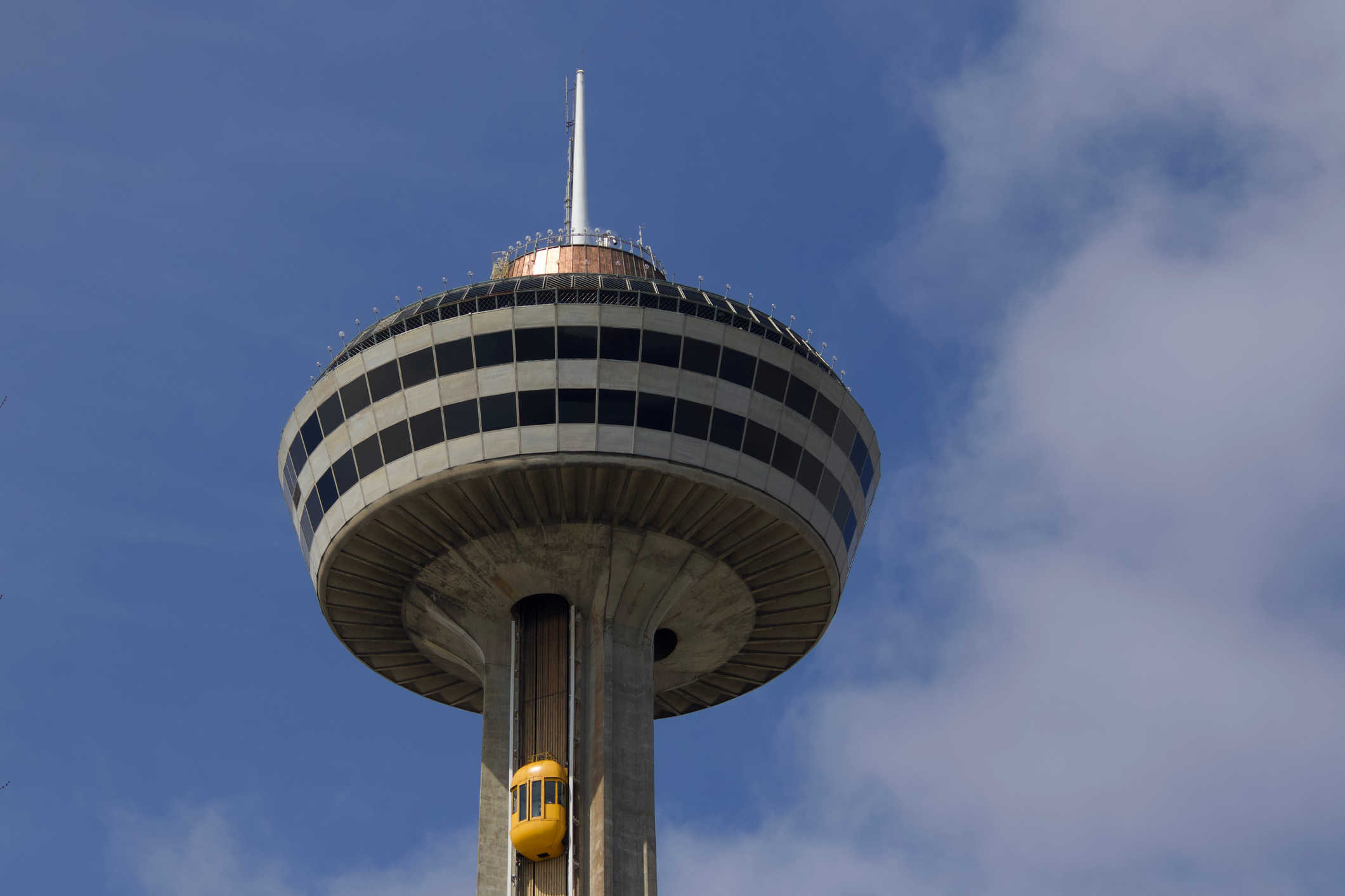 Skylon Tower with a yellow elevator cab