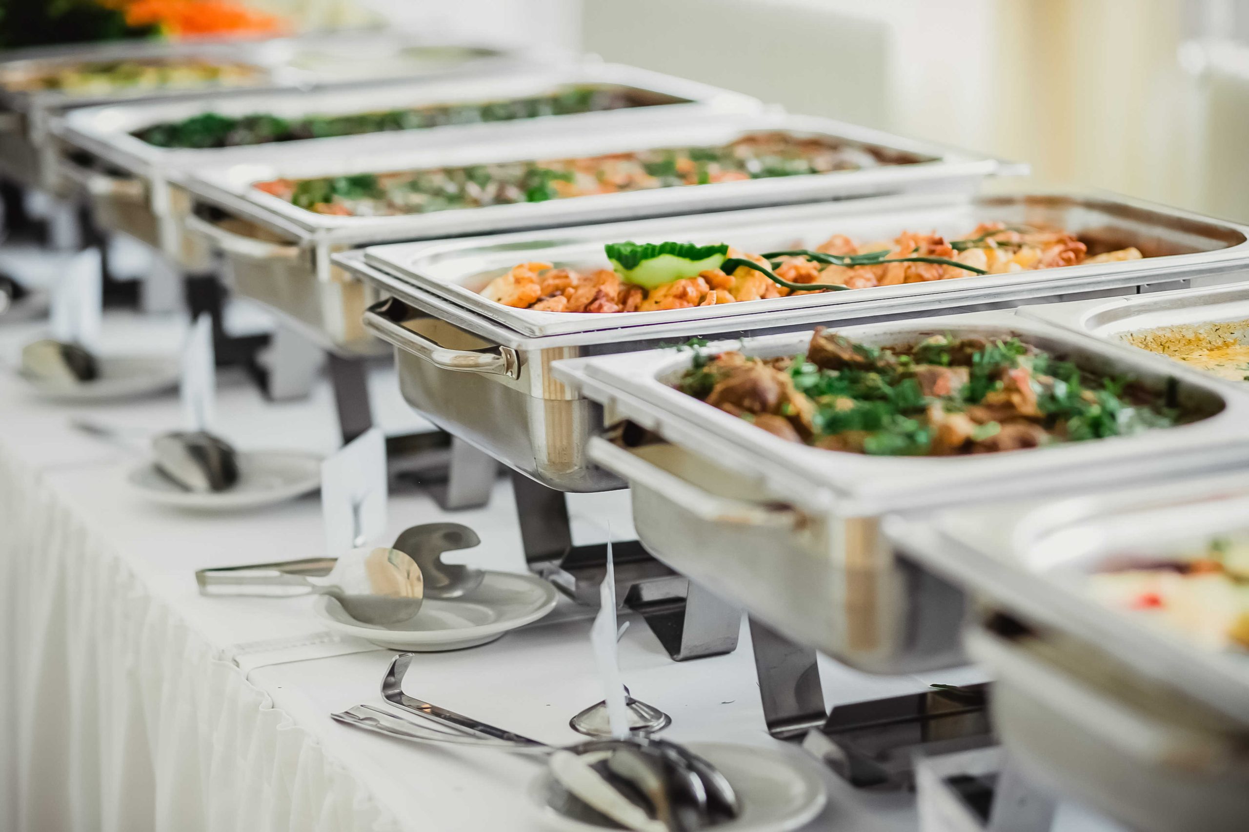 A beautiful buffet dinner spread 