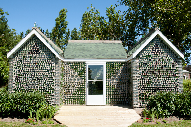 Glass bottle houses