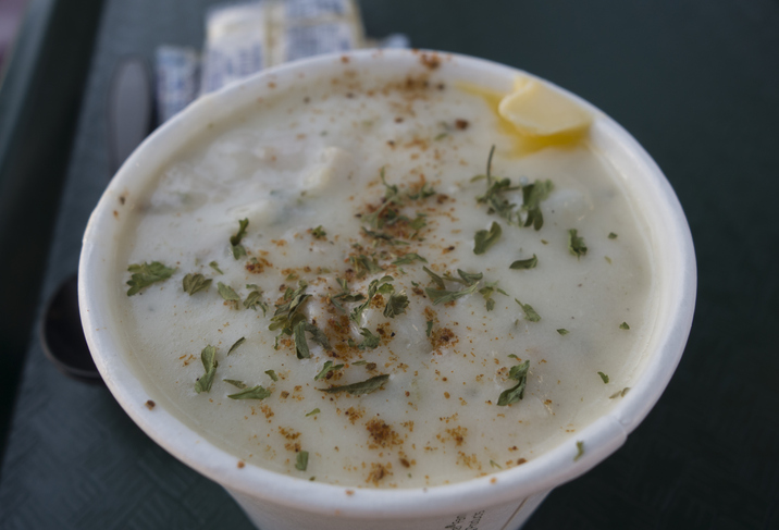 West Coast fish chowder in Vancouver