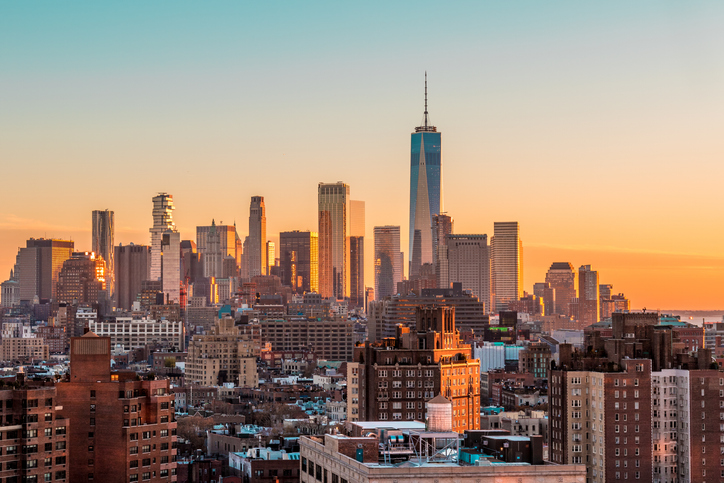 NYC skyline views at sunset
