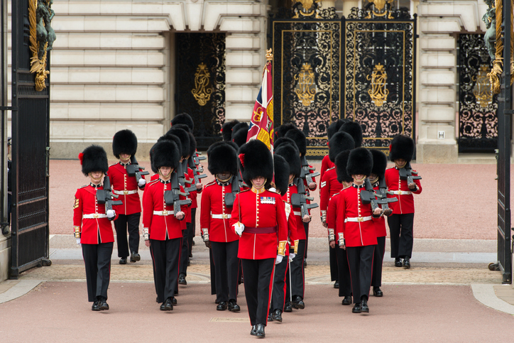 Changing of the Guard ceremony at Buckingham Palace