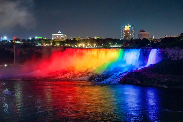 Niagara Falls Illuminated at Night