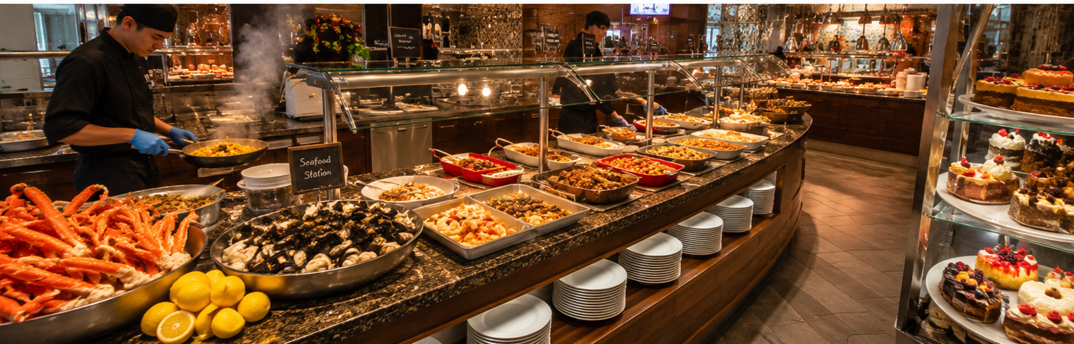 Live cooking stations and 80-foot buffet at Sheraton Fallsview Grand Buffet