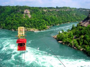Whirlpool Aero Car suspended above the Niagara Gorge during a Niagara Falls 1-day itinerary.